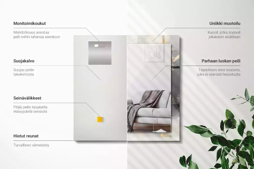 Obdélníkové dekorační zrcadlo Abstraktní moderní umění