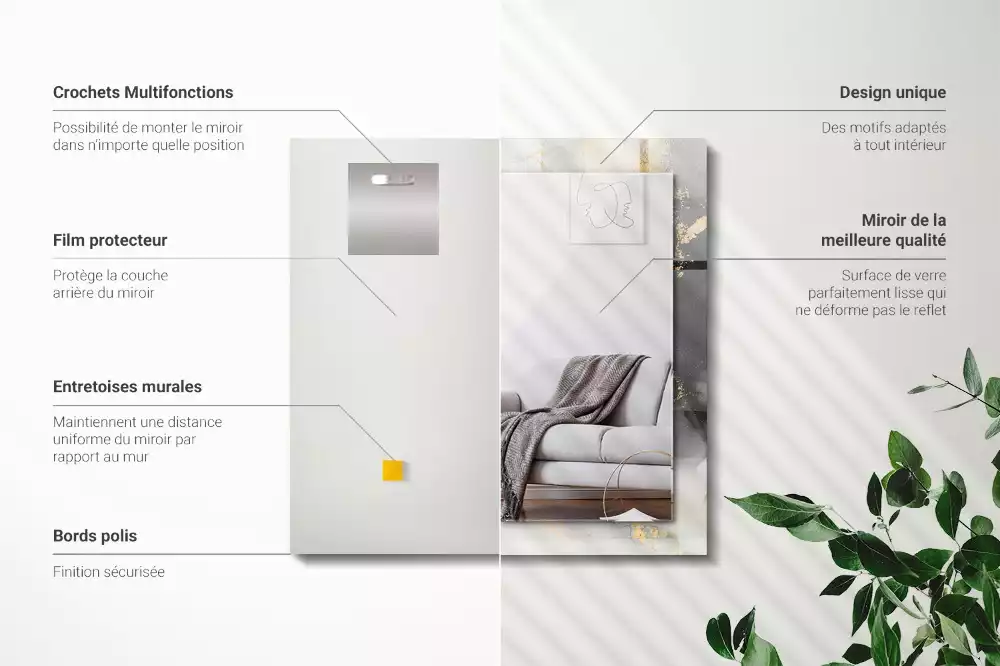 Obdélníkové dekorační zrcadlo Abstraktní moderní umění