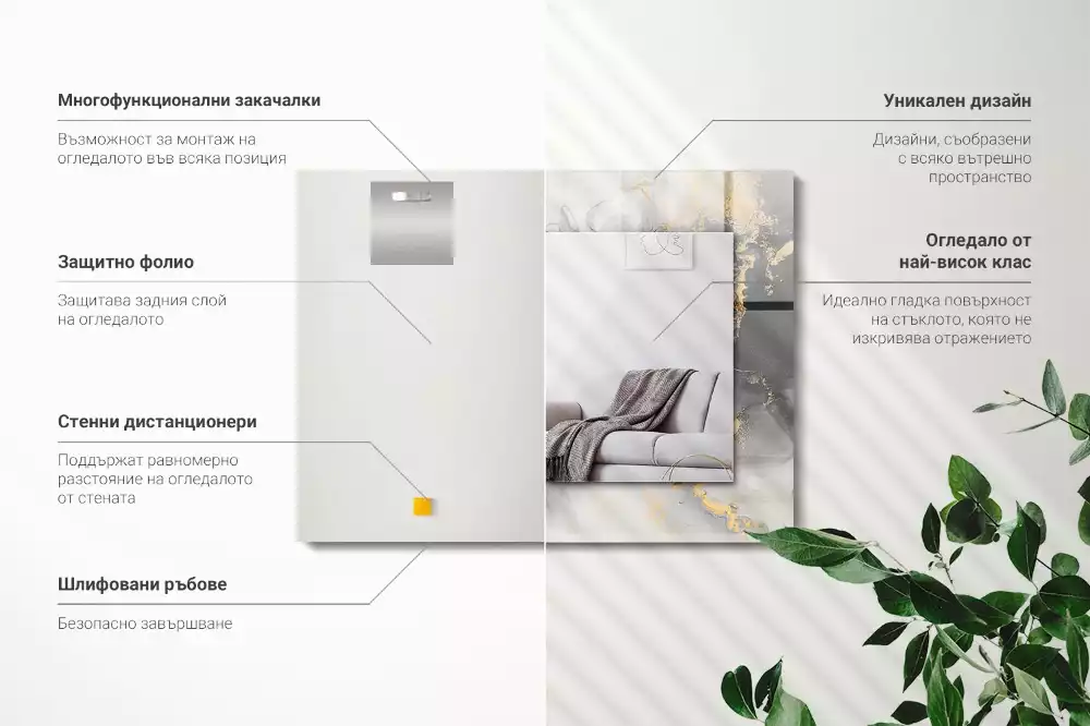 Obdélníkové dekorační zrcadlo Abstraktní moderní umění