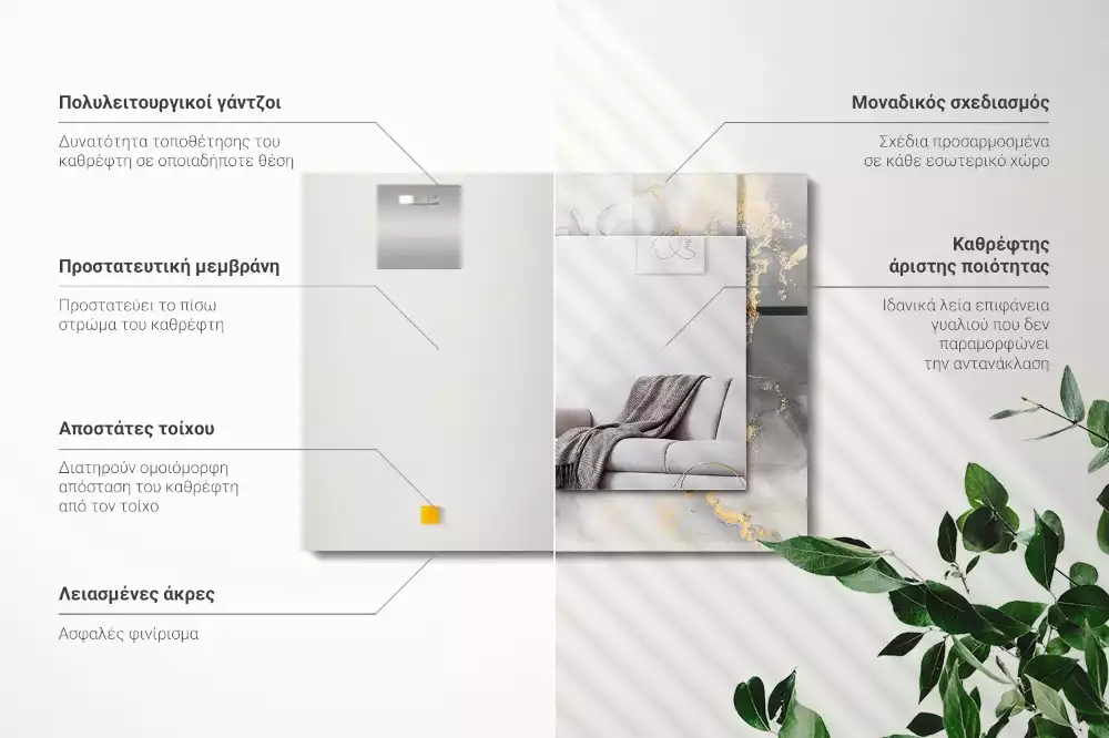 Obdélníkové dekorační zrcadlo Abstraktní moderní umění