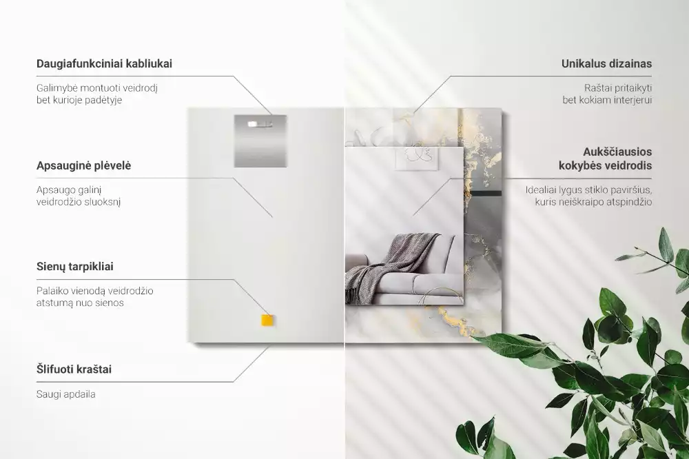 Obdélníkové dekorační zrcadlo Abstraktní moderní umění