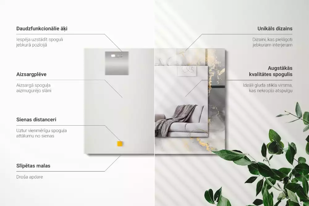 Obdélníkové dekorační zrcadlo Abstraktní moderní umění