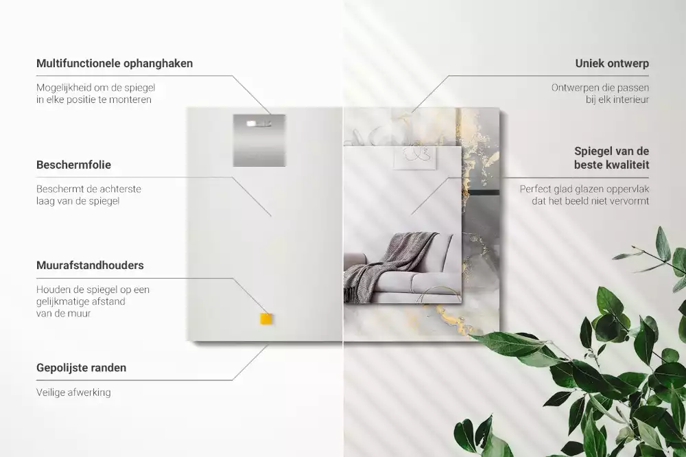 Obdélníkové dekorační zrcadlo Abstraktní moderní umění