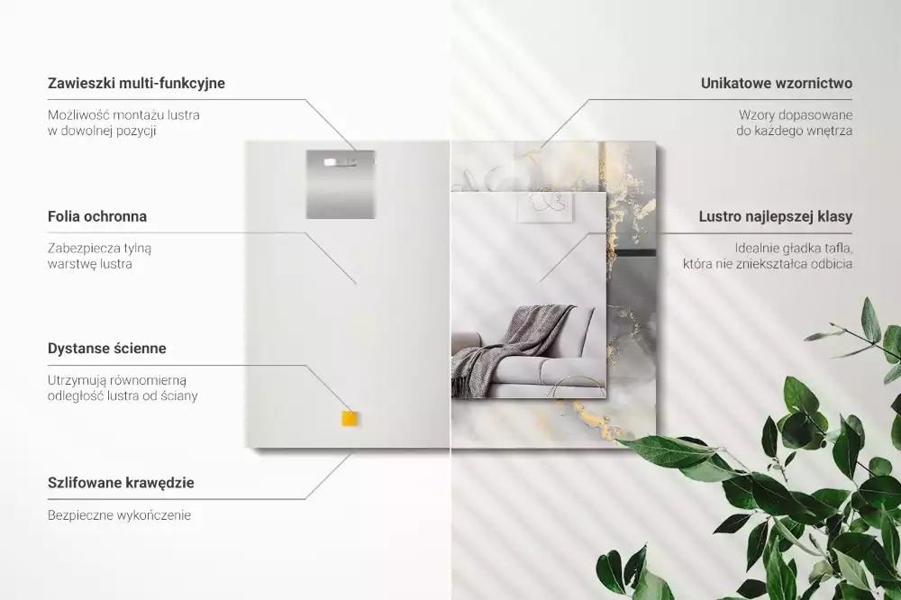 Obdélníkové dekorační zrcadlo Abstraktní moderní umění