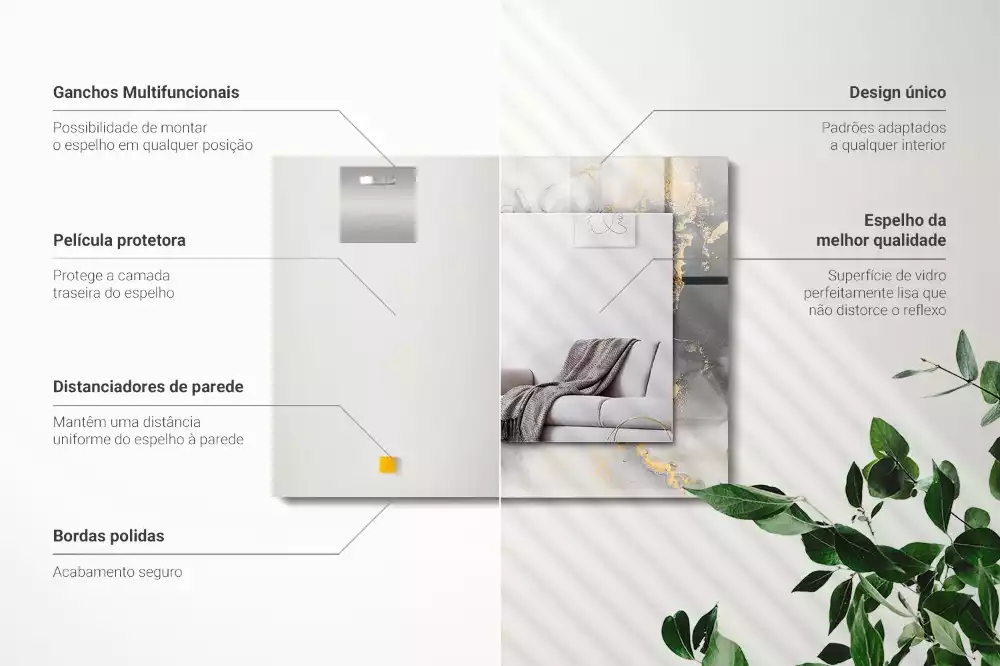 Obdélníkové dekorační zrcadlo Abstraktní moderní umění