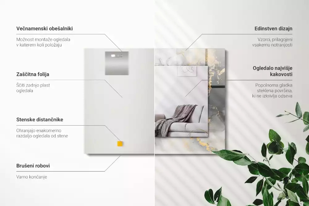 Obdélníkové dekorační zrcadlo Abstraktní moderní umění