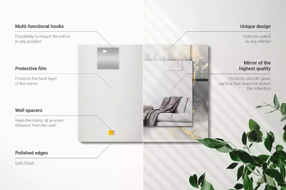 Obdélníkové dekorační zrcadlo Abstraktní moderní umění