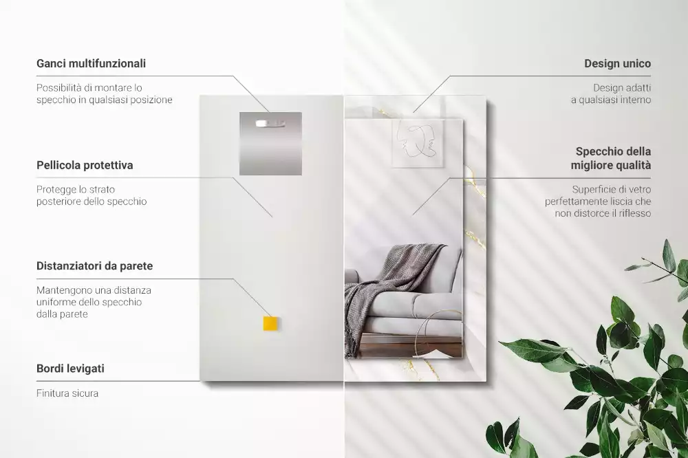 Obdélníkové dekorační zrcadlo Šedý mramor