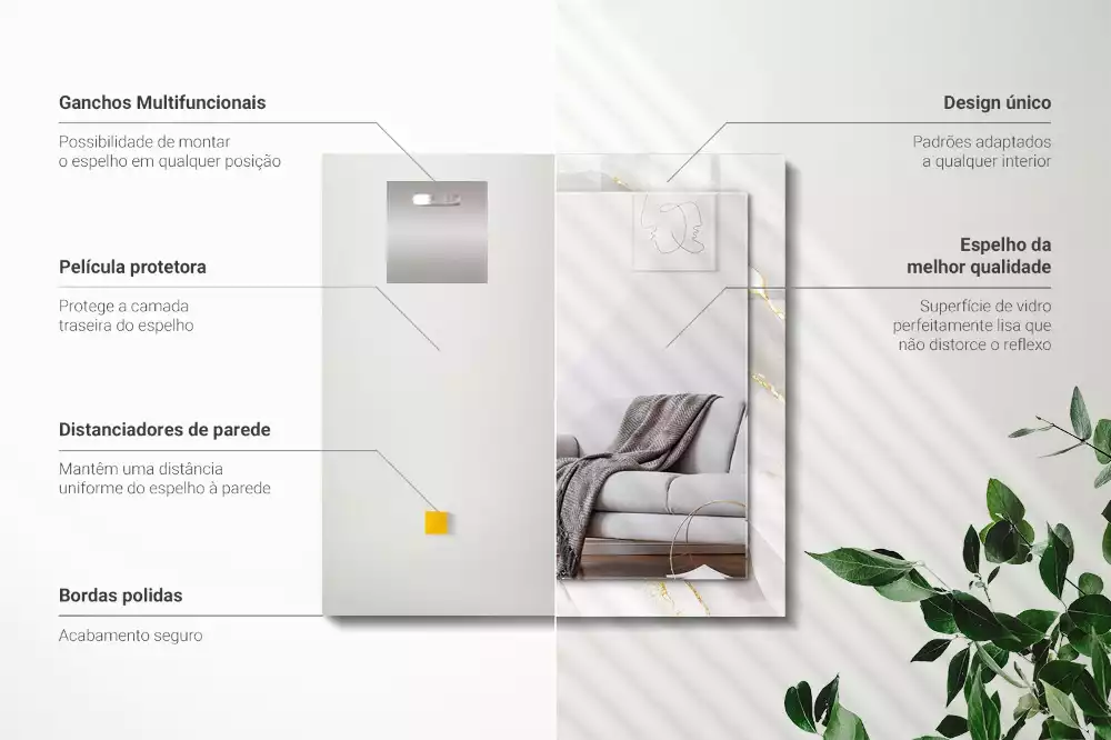 Obdélníkové dekorační zrcadlo Šedý mramor