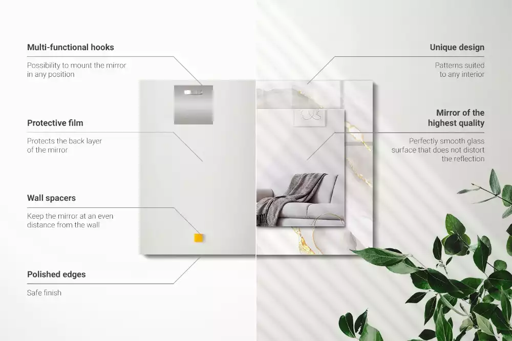 Obdélníkové dekorační zrcadlo Šedý mramor