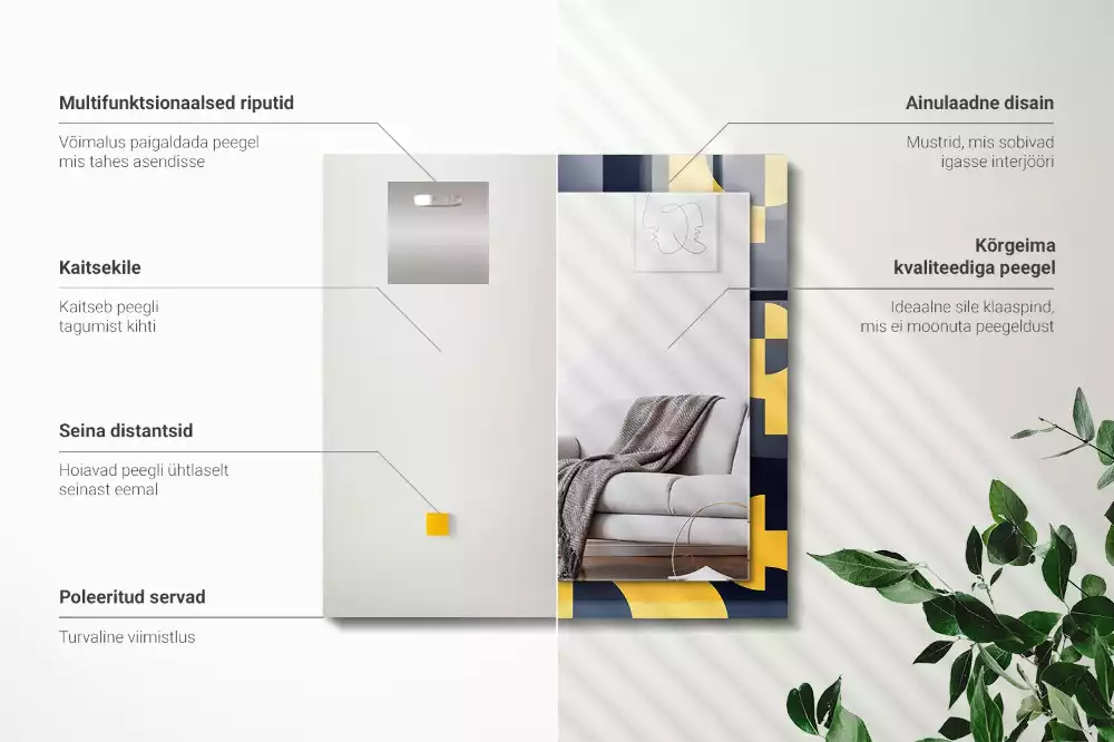 Obdélníkové dekorační zrcadlo Abstraktní geometrický vzor