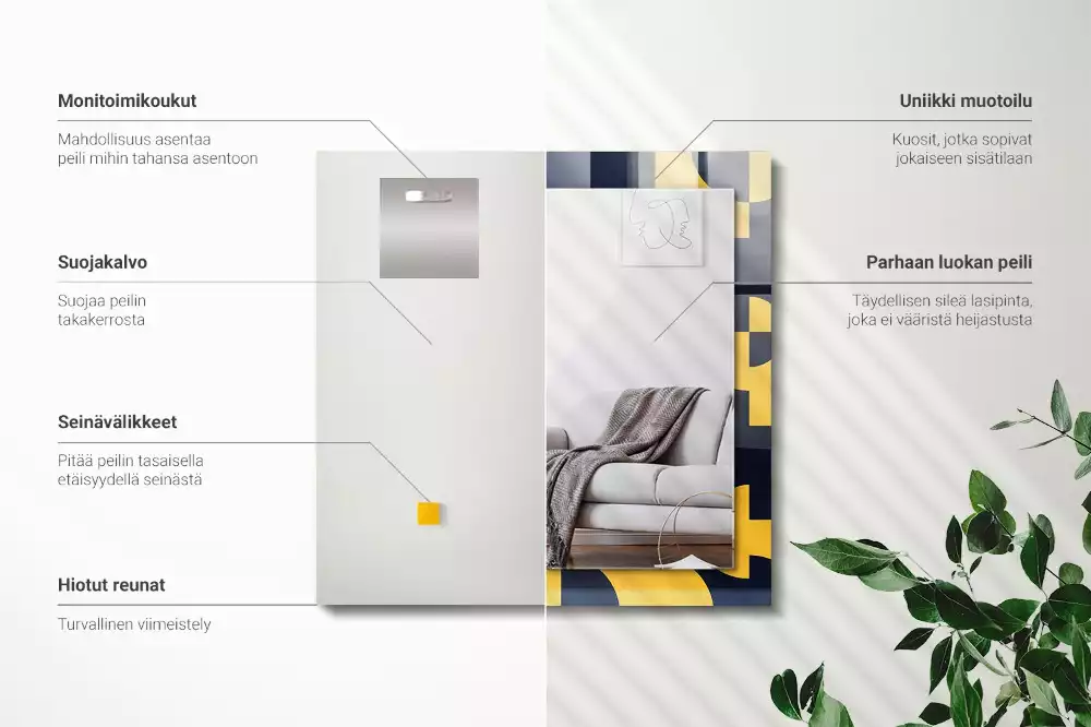 Obdélníkové dekorační zrcadlo Abstraktní geometrický vzor