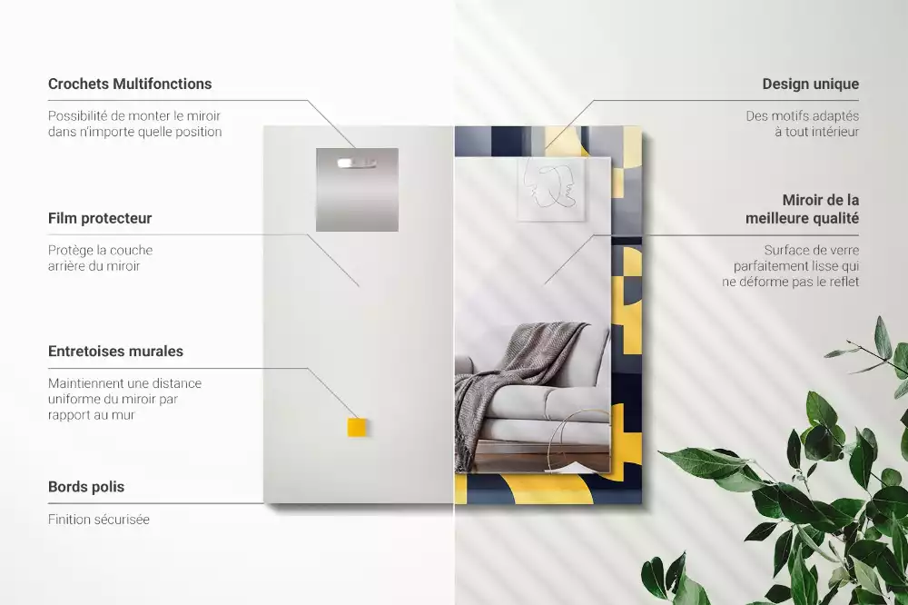 Obdélníkové dekorační zrcadlo Abstraktní geometrický vzor