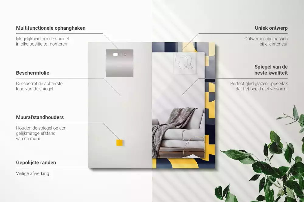 Obdélníkové dekorační zrcadlo Abstraktní geometrický vzor