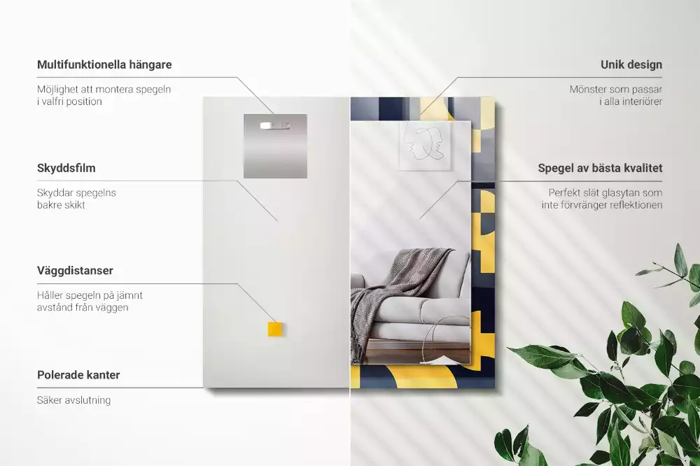 Obdélníkové dekorační zrcadlo Abstraktní geometrický vzor