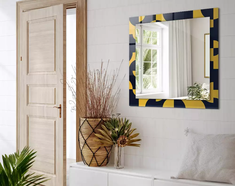 Obdélníkové dekorační zrcadlo Abstraktní geometrický vzor