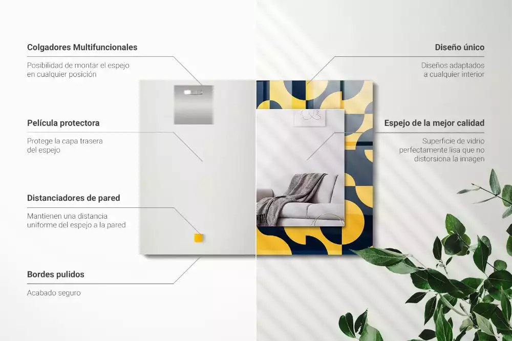 Obdélníkové dekorační zrcadlo Abstraktní geometrický vzor