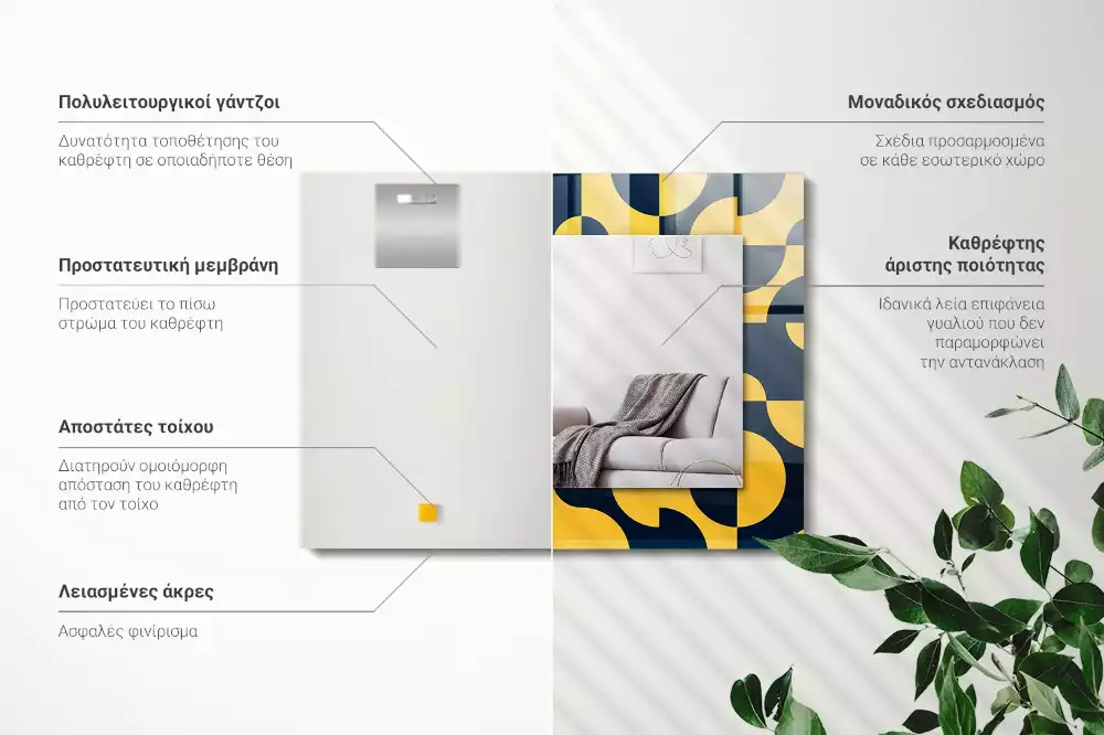 Obdélníkové dekorační zrcadlo Abstraktní geometrický vzor