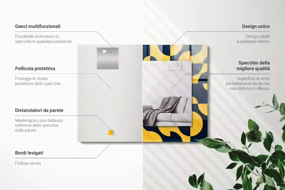 Obdélníkové dekorační zrcadlo Abstraktní geometrický vzor