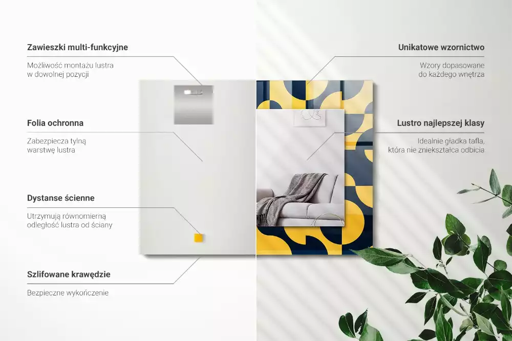 Obdélníkové dekorační zrcadlo Abstraktní geometrický vzor