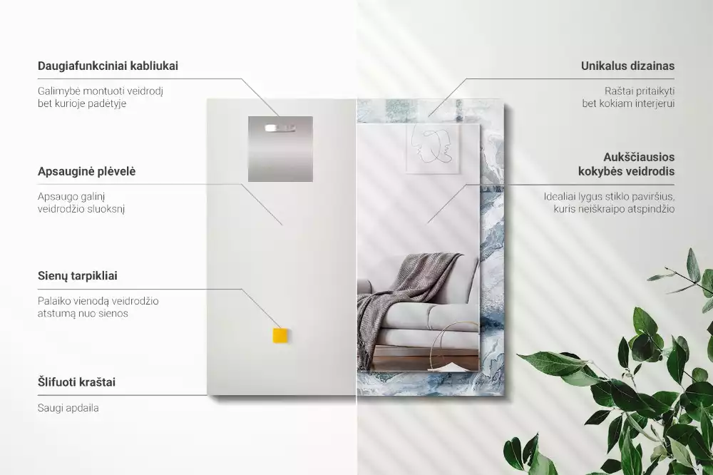 Obdélníkové dekorační zrcadlo Mramor v odstínech