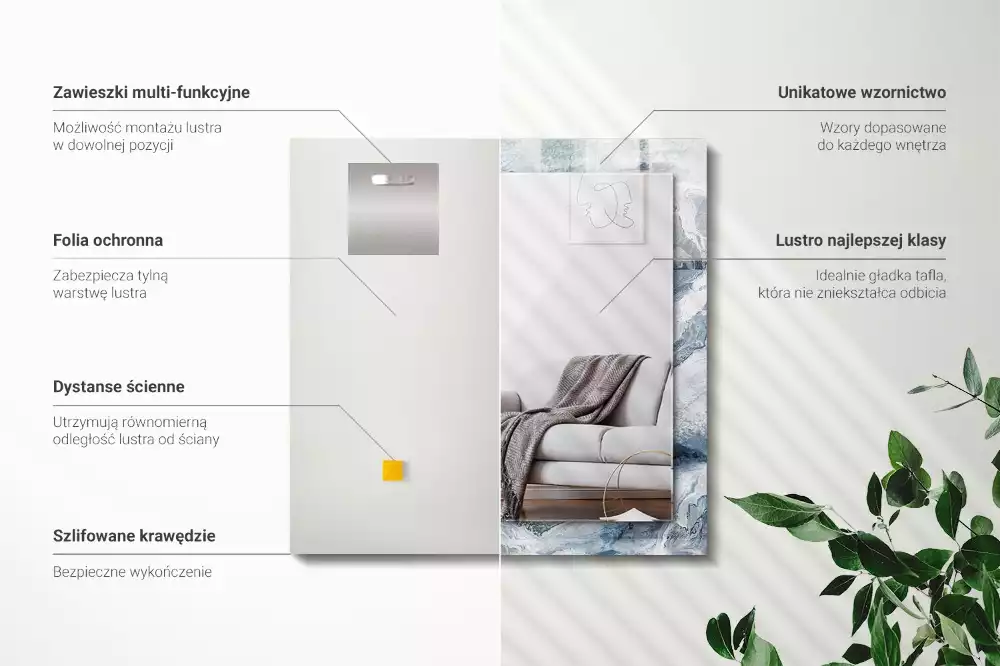 Obdélníkové dekorační zrcadlo Mramor v odstínech