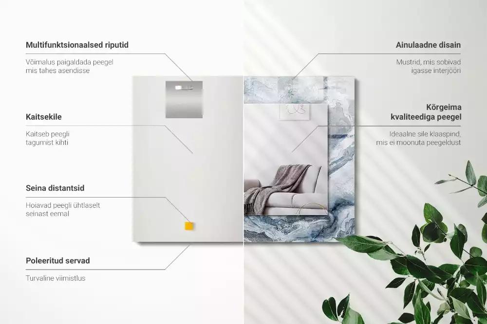 Obdélníkové dekorační zrcadlo Mramor v odstínech