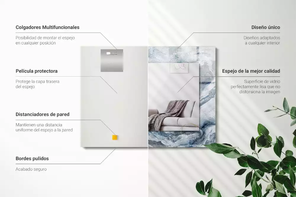 Obdélníkové dekorační zrcadlo Mramor v odstínech