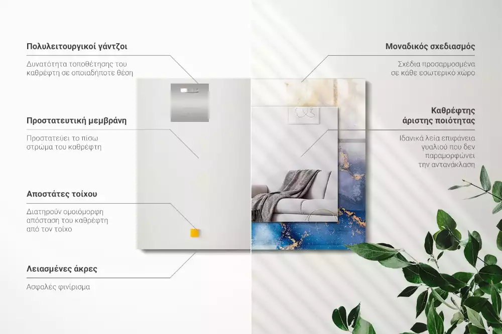 Obdélníkové dekorační zrcadlo Abstraktní výtvarné umění