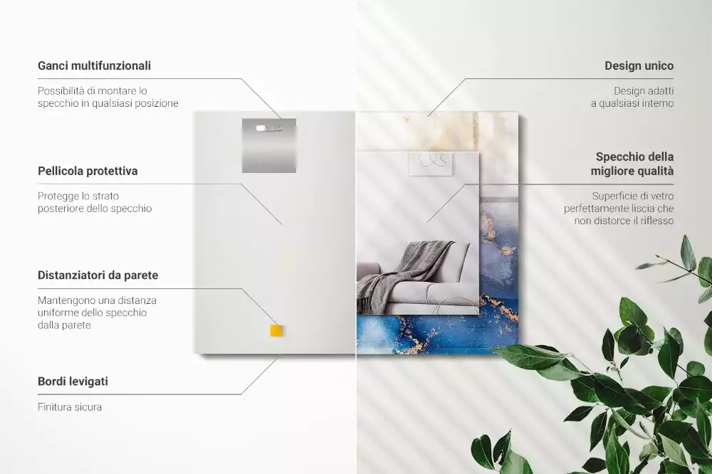 Obdélníkové dekorační zrcadlo Abstraktní výtvarné umění