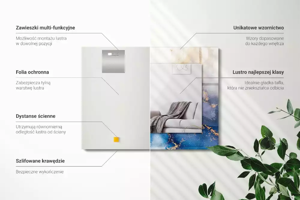 Obdélníkové dekorační zrcadlo Abstraktní výtvarné umění