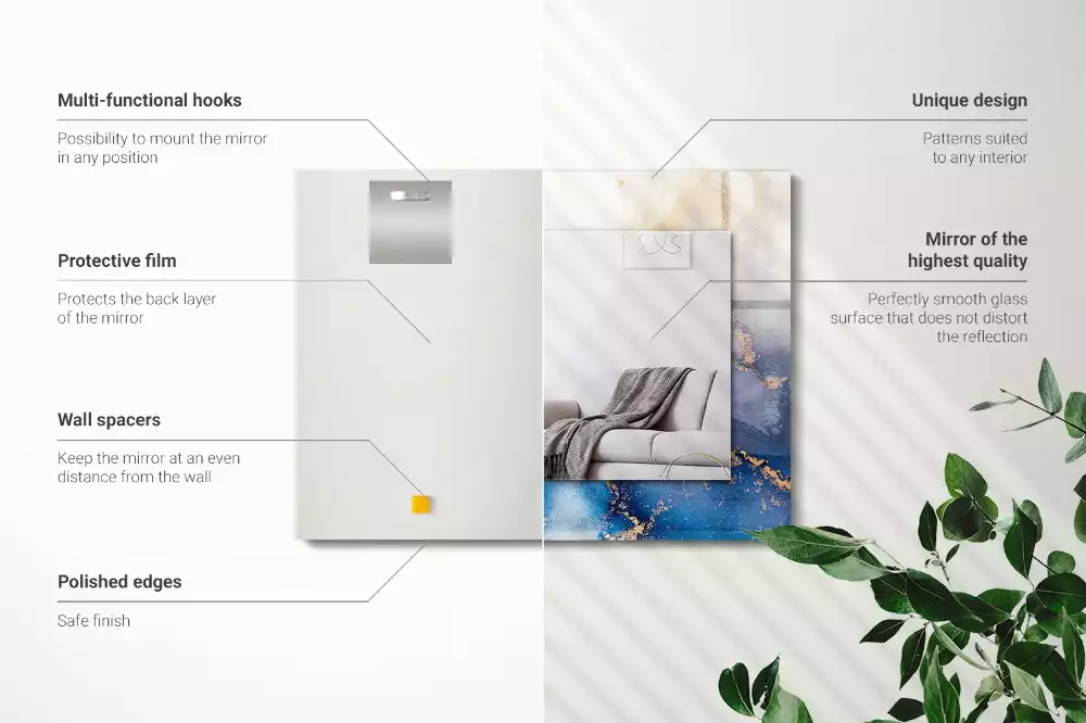 Obdélníkové dekorační zrcadlo Abstraktní výtvarné umění