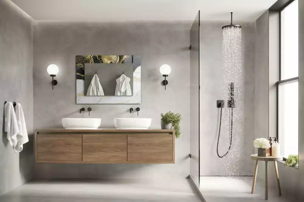 Obdélníkové dekorační zrcadlo Abstraktní zlaté umění