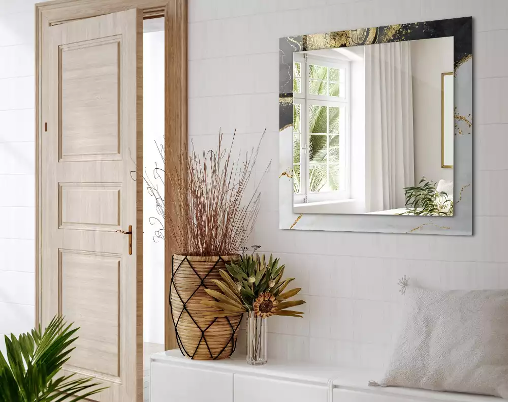 Obdélníkové dekorační zrcadlo Abstraktní zlaté umění
