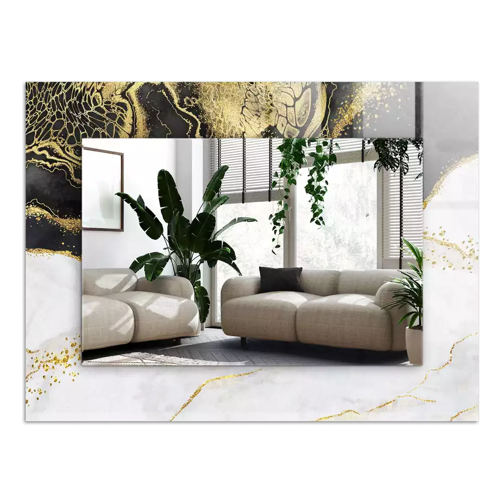 Obdélníkové dekorační zrcadlo Abstraktní zlaté umění