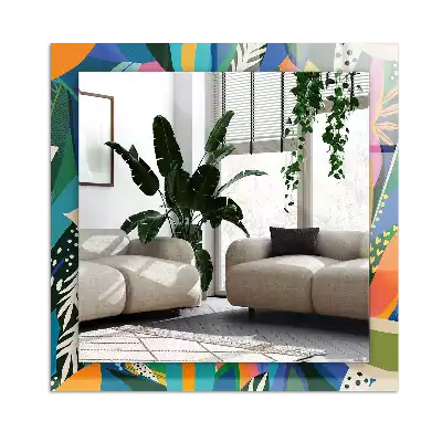 Obdélníkové dekorační zrcadlo Barevné abstraktní květiny