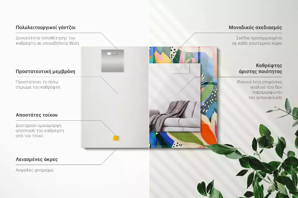 Obdélníkové dekorační zrcadlo Barevné abstraktní květiny