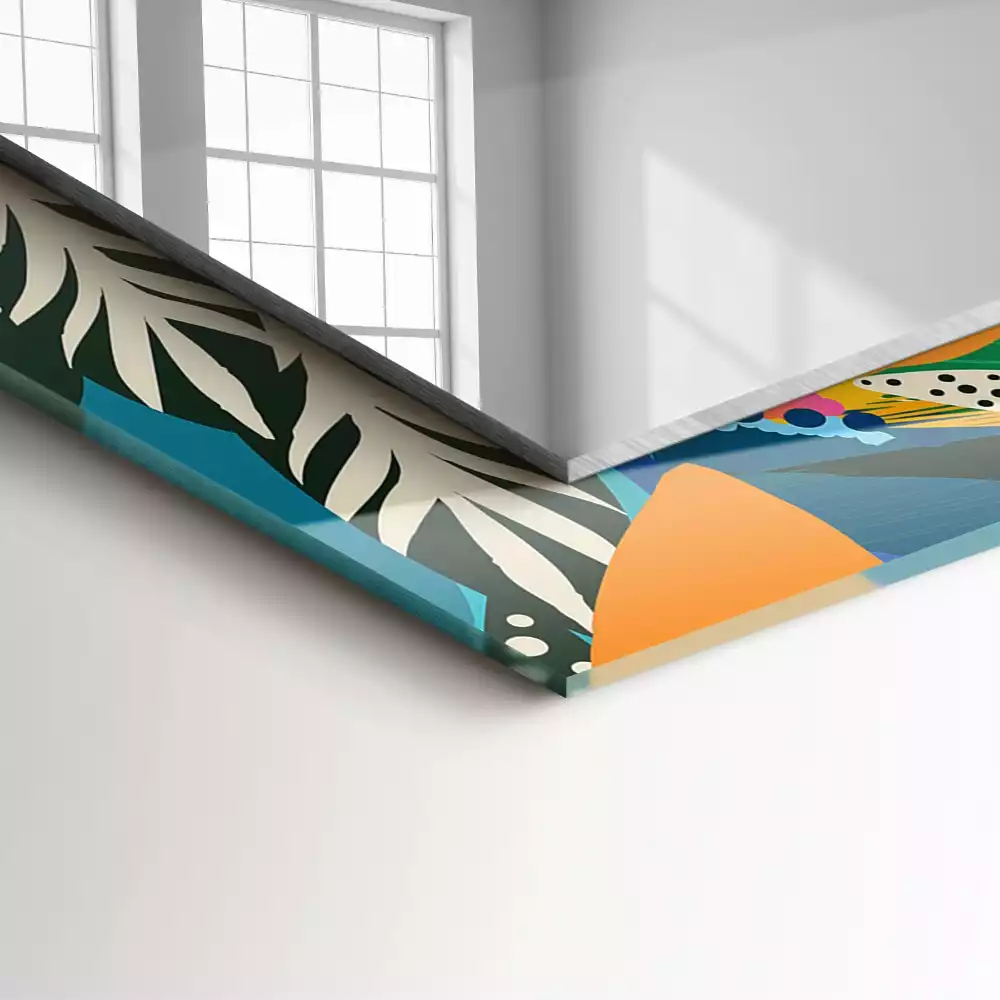 Obdélníkové dekorační zrcadlo Barevné abstraktní květiny