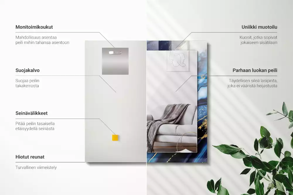 Obdélníkové dekorační zrcadlo Abstraktní mramorové umění