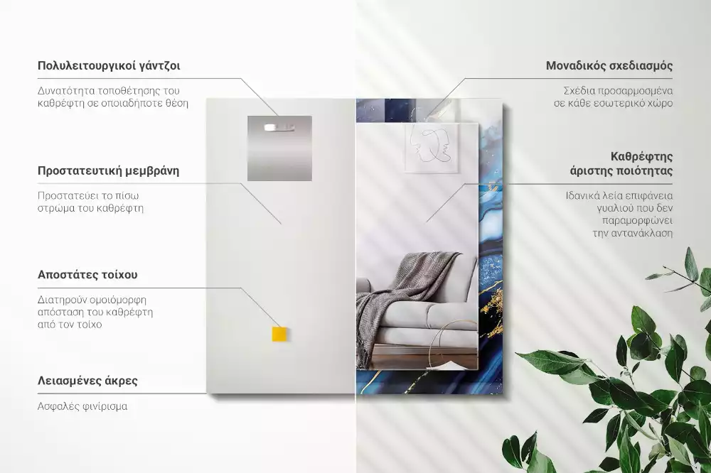 Obdélníkové dekorační zrcadlo Abstraktní mramorové umění