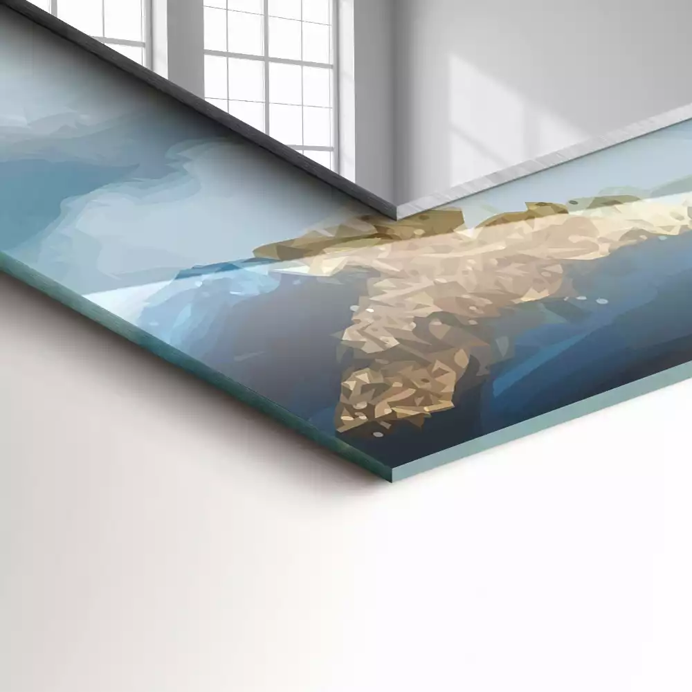 Obdélníkové dekorační zrcadlo Hory v mlze