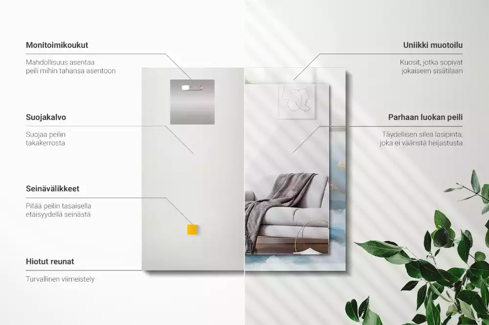 Obdélníkové dekorační zrcadlo Hory v mlze