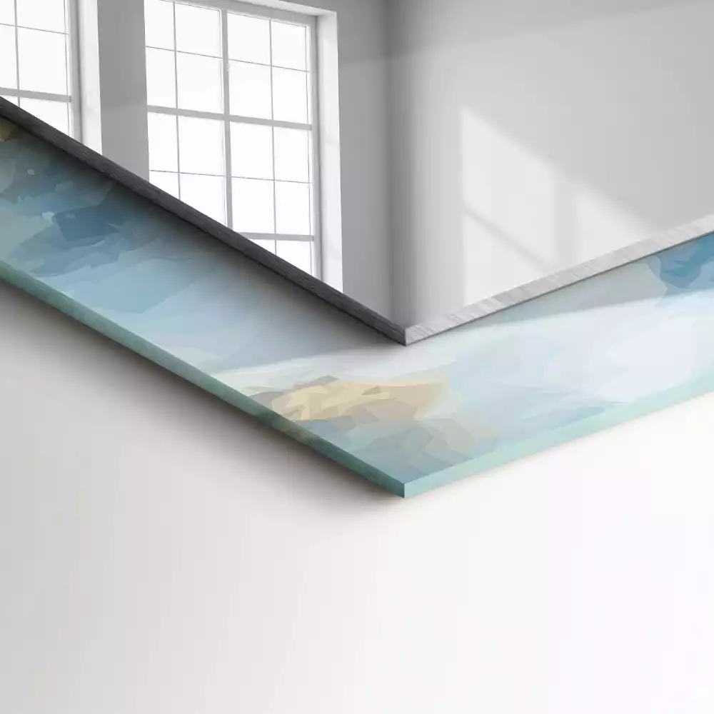 Obdélníkové dekorační zrcadlo Hory v mlze