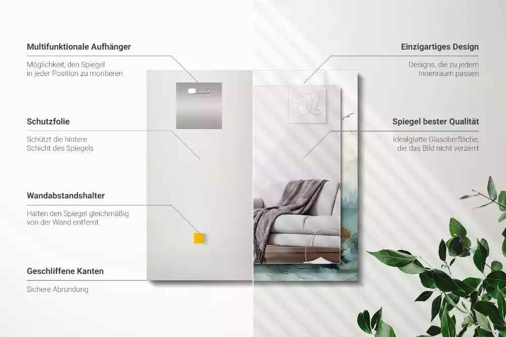 Obdélníkové dekorační zrcadlo Les v mlze