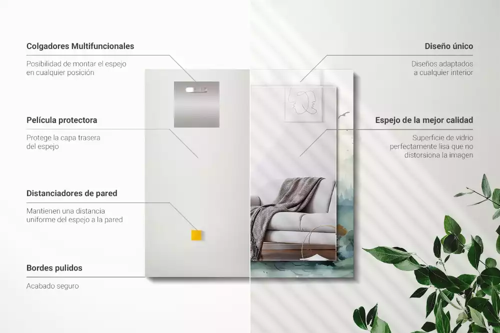 Obdélníkové dekorační zrcadlo Les v mlze