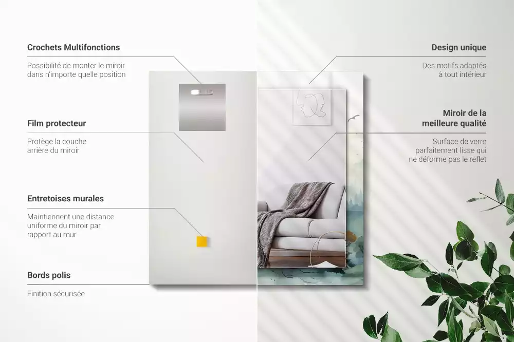 Obdélníkové dekorační zrcadlo Les v mlze