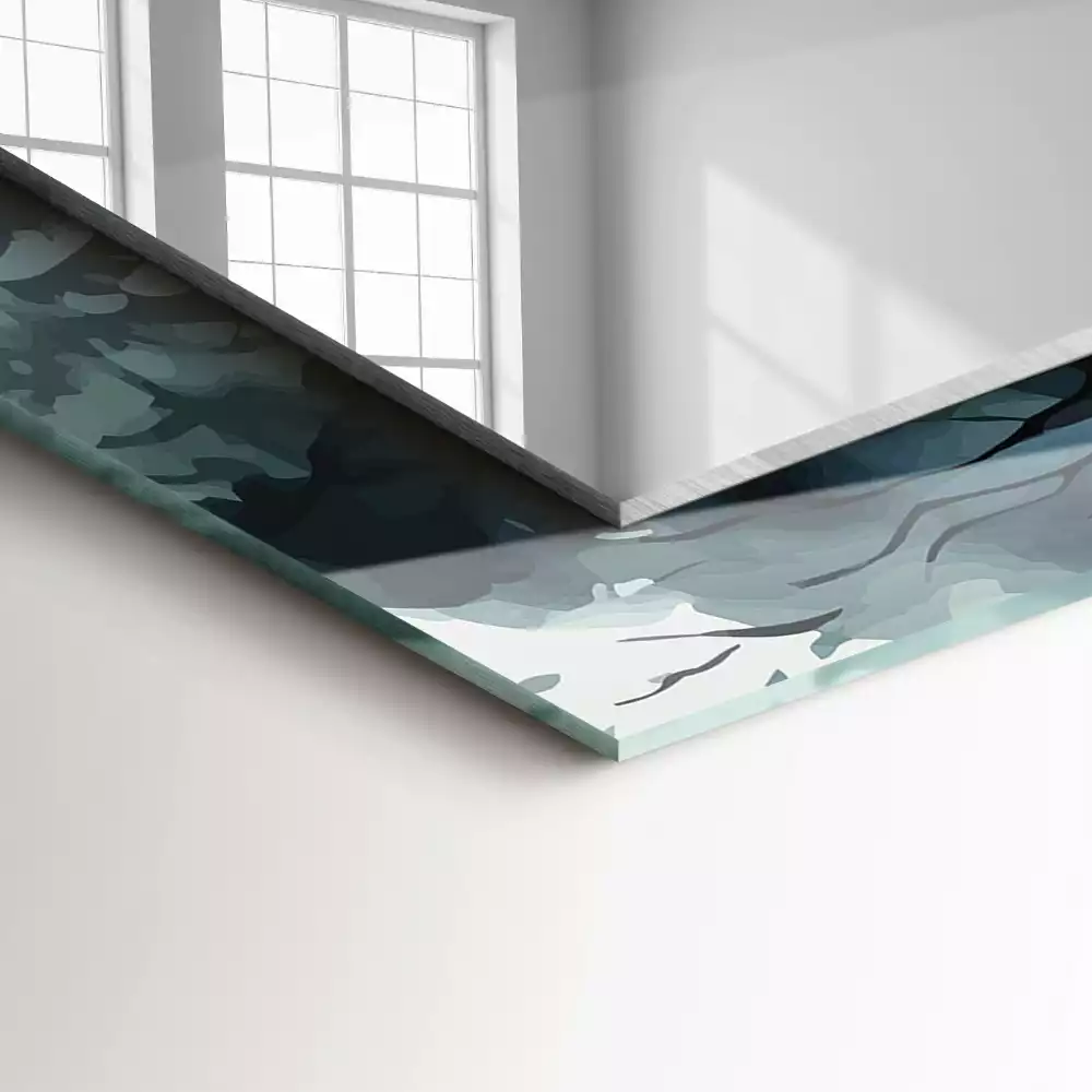 Obdélníkové dekorační zrcadlo Les v mlze