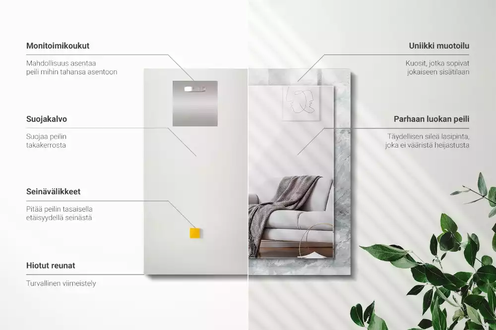 Obdélníkové dekorační zrcadlo Mramorově šedé žíly