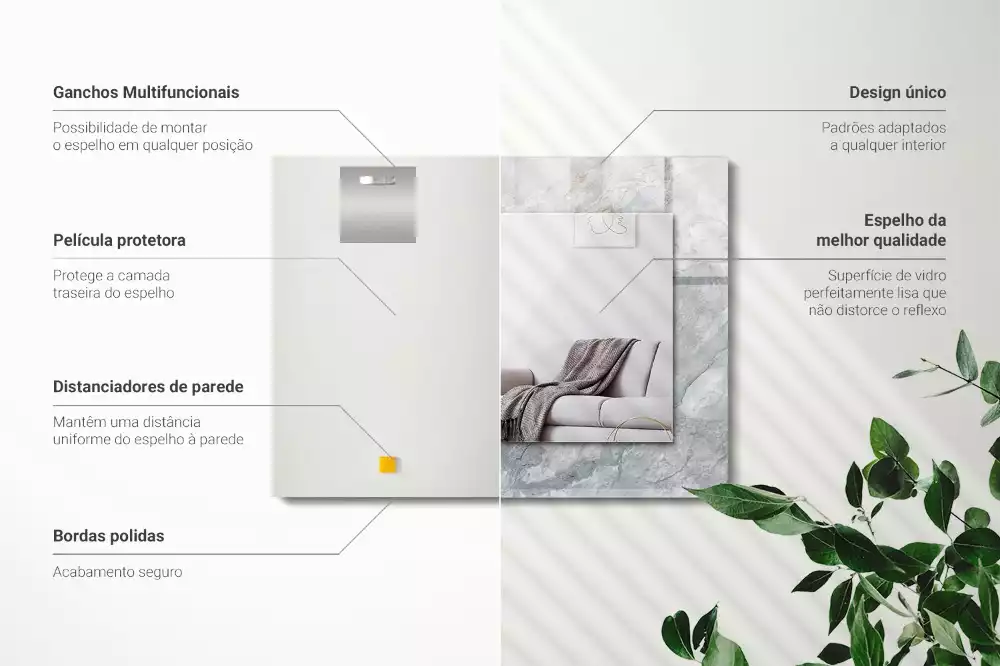 Obdélníkové dekorační zrcadlo Mramorově šedé žíly