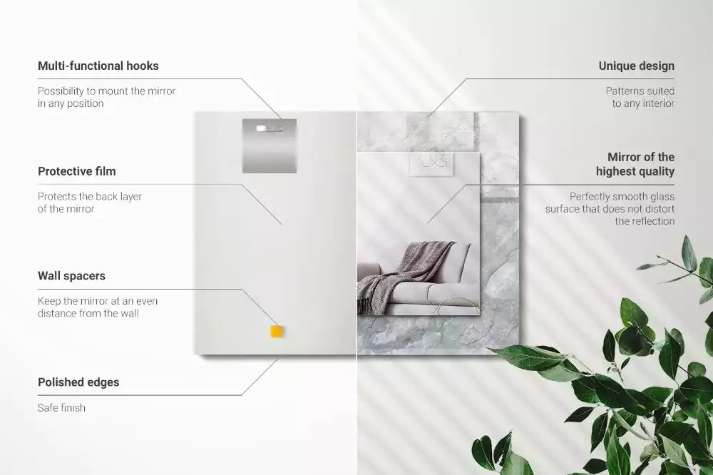 Obdélníkové dekorační zrcadlo Mramorově šedé žíly